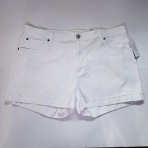 Sts Blue Shorts Womens 32 White Denim Molly High Rise Stretch Waist Boyfriend
